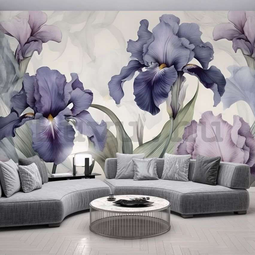 Vlies fotótapéta: Nature Flowers Modern Romantic Iris - 152,5x104 cm