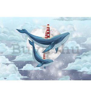 Vlies fotótapéta: Whales - 152,5x104 cm