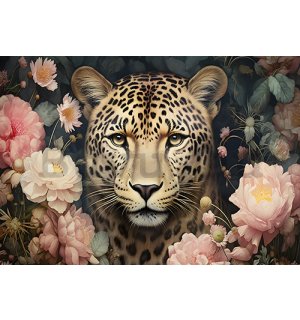 Vlies fotótapéta: Jaguar Flowers - 152,5x104 cm