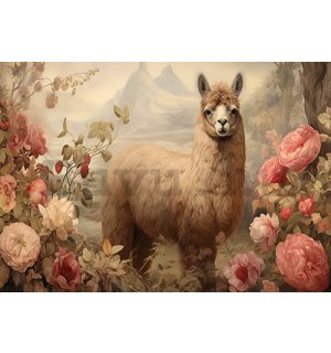Vlies fotótapéta: Lama Flowers Vintage - 152,5x104 cm