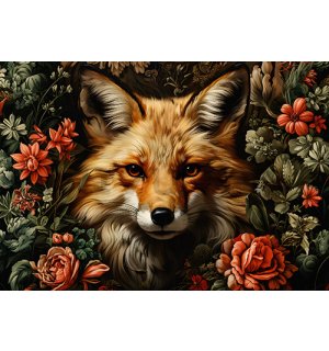 Vlies fotótapéta: Fox Flowers - 152,5x104 cm