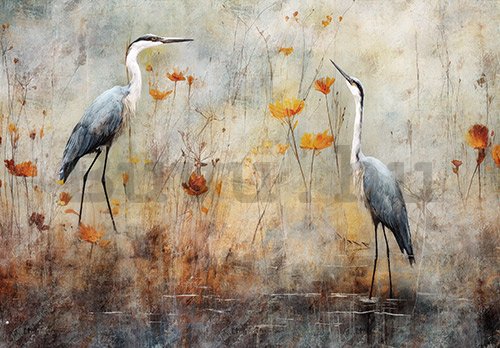 Vlies fotótapéta: Art Abstract Birds Herons - 104x70,5 cm