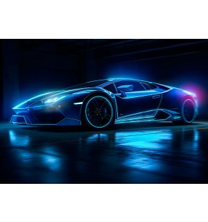 Vlies fotótapéta: Car Lamborghini luxurious neon - 208x146 cm