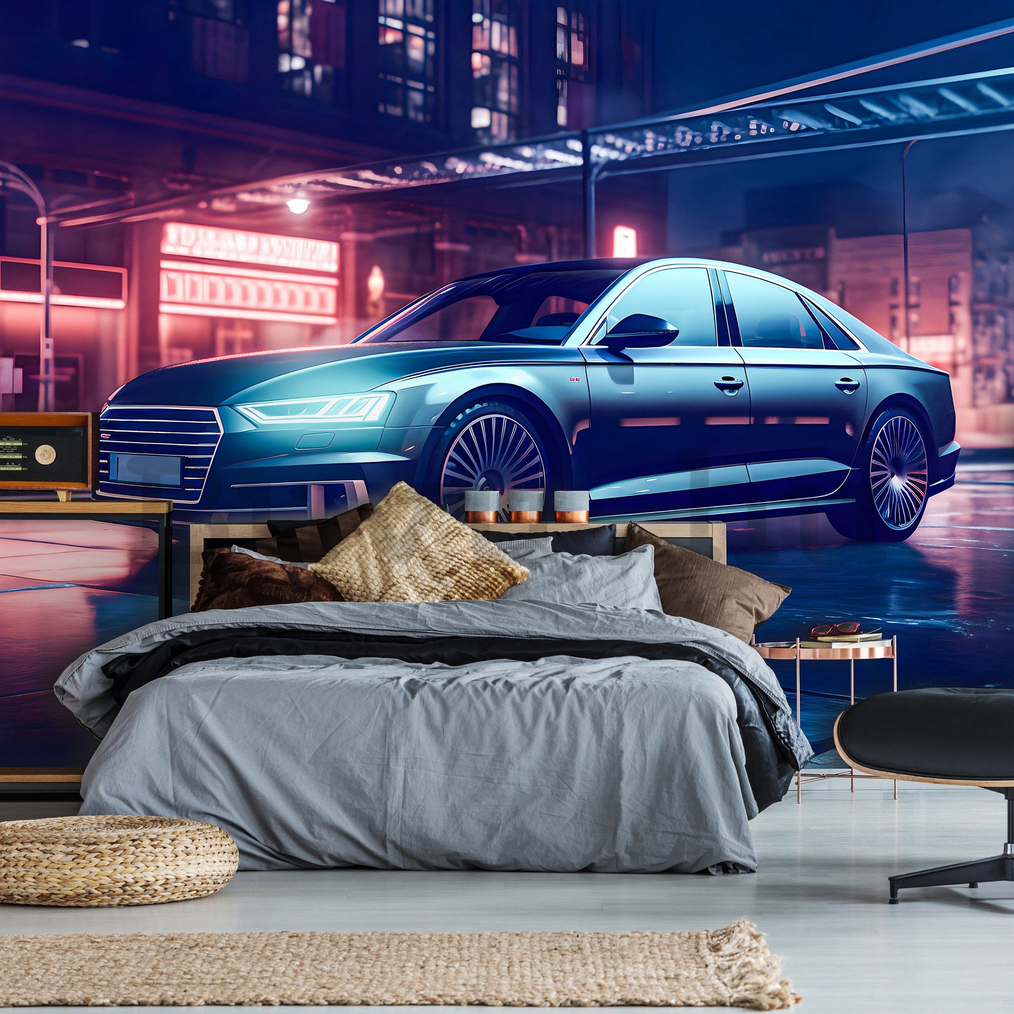 Vlies fotótapéta: Car Audi city neon - 416x254 cm