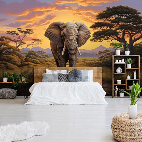 Vlies fotótapéta: Animals Elephant Safari - 416x254 cm