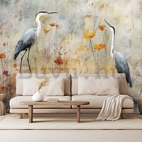 Vlies fotótapéta: Art Abstract Birds Herons - 416x254 cm