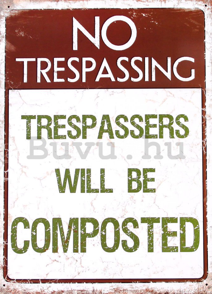 Fémplakát - No Trespassing (2)