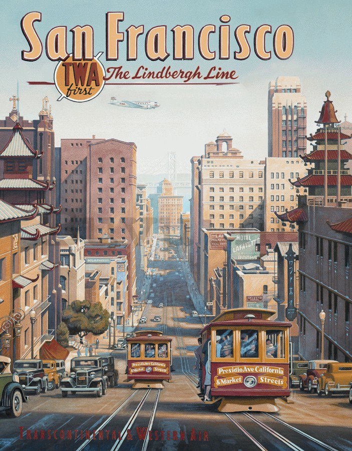 Fémplakát - San Francisco (The Lindbergh line)