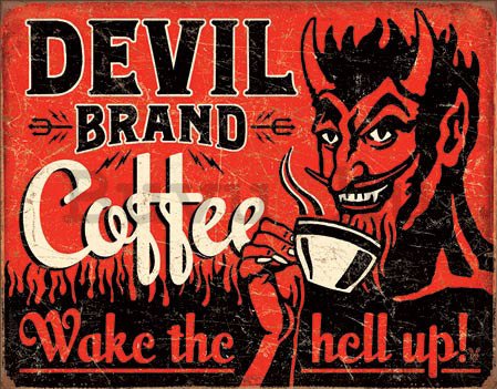Fémplakát - Devil Brand Coffee