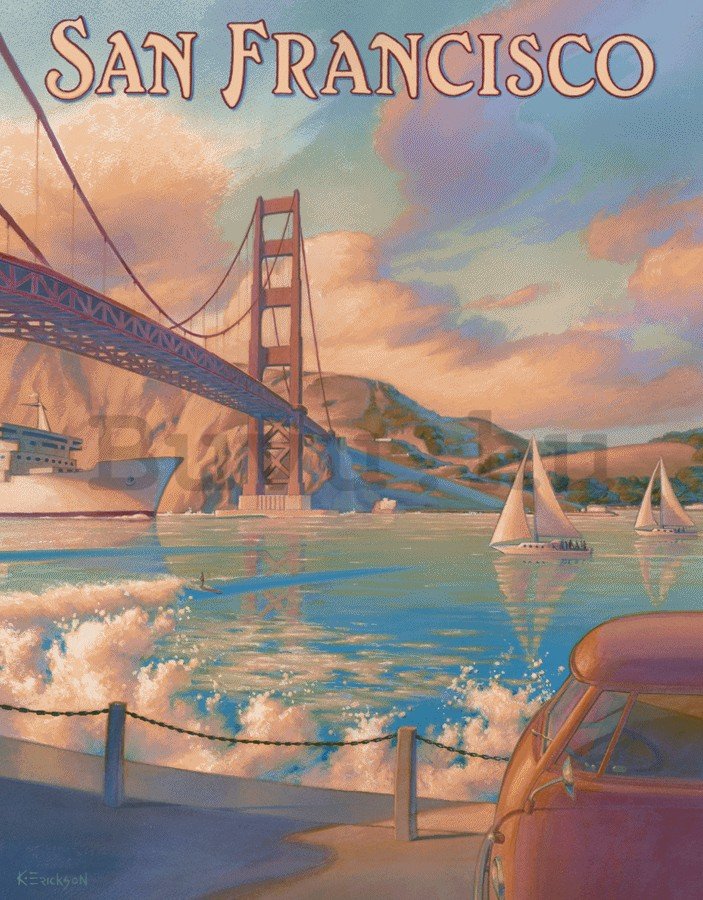 Fémplakát - San Francisco (Golden Gate Bridge)