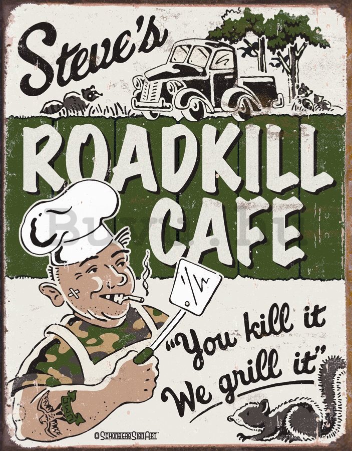 Fémplakát - Roadkill Cafe