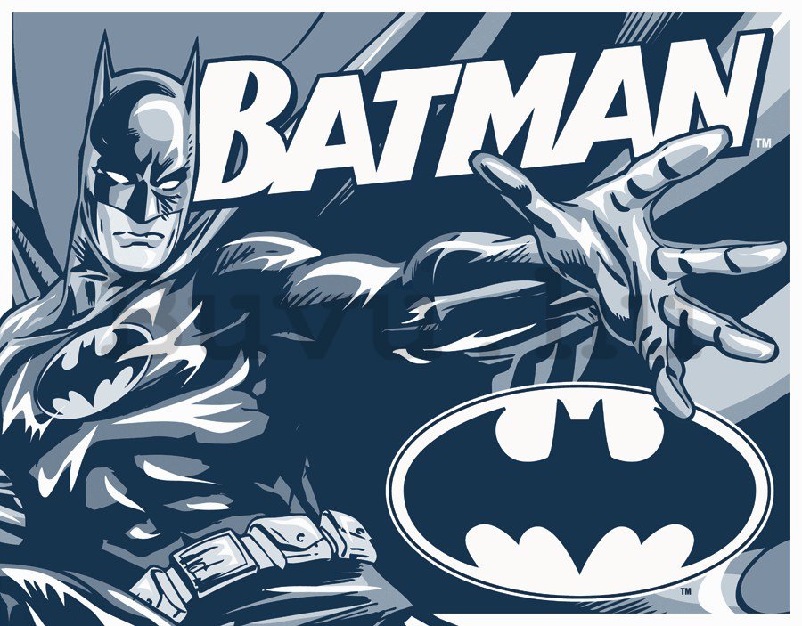 Fémplakát - Batman (Fekete-fehér)
