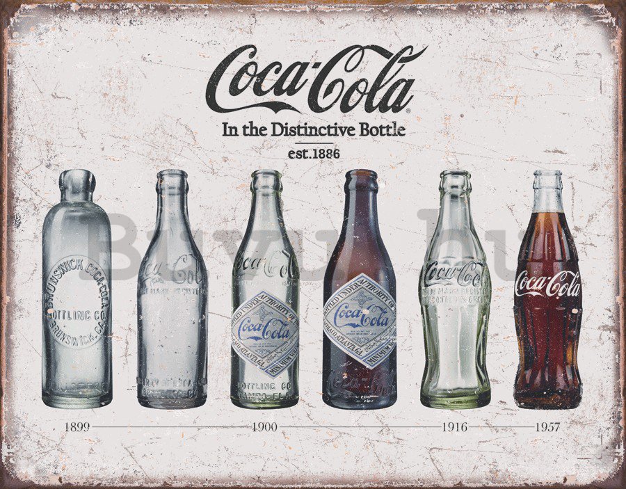 Fémplakát - Coca-Cola (retro palackok)