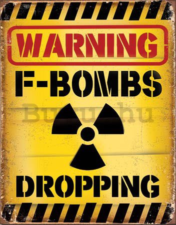 Fémplakát - Warning F-Bombs