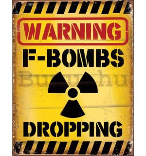 Fémplakát - Warning F-Bombs