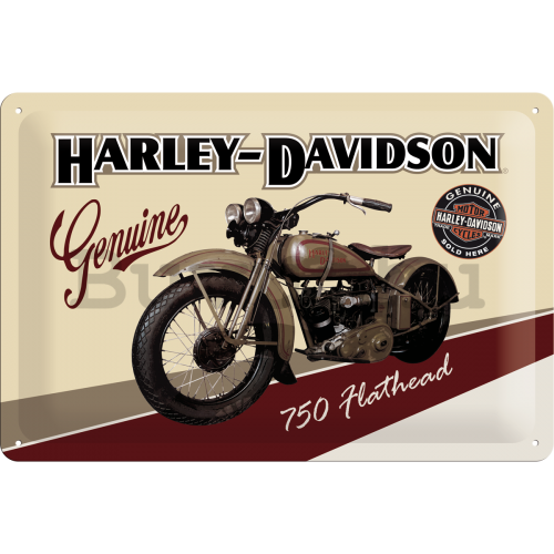 Fémtáblák: Harley-Davidson Genuine (750 Flathead) - 20x30 cm
