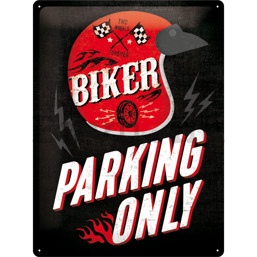 Fémplakát - Biker Parking Only