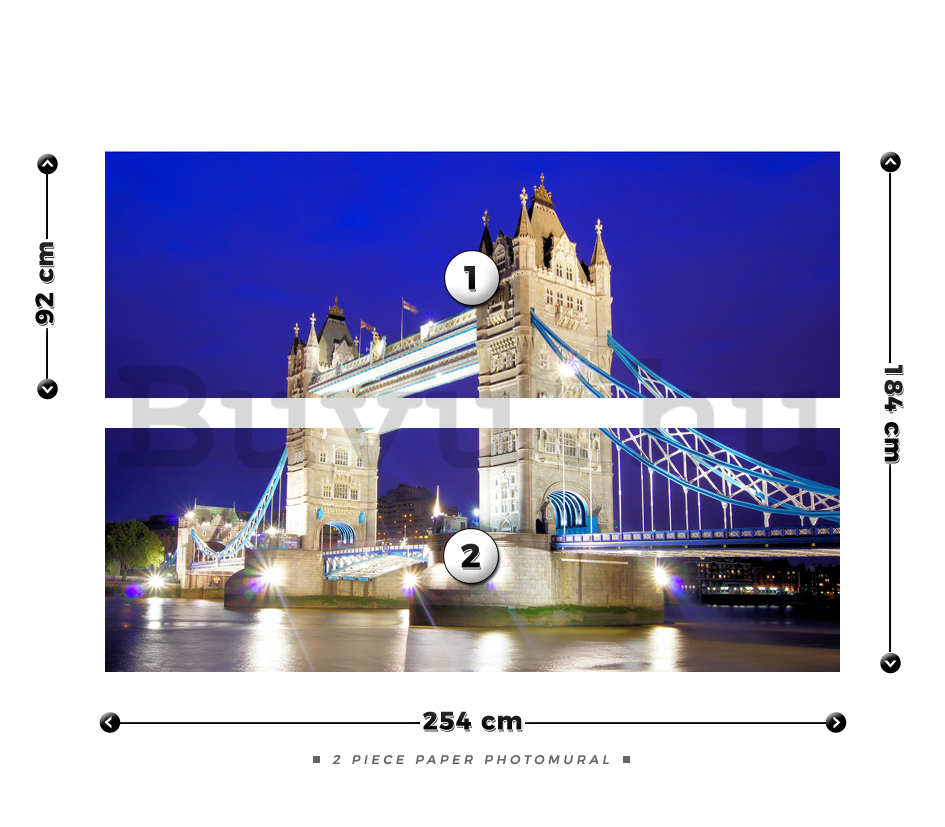 Fotótapéta: Éjszakai Tower Bridge - 184x254 cm