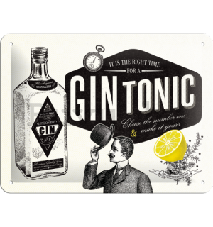 Fémplakát: Gin Tonic - 20x15 cm