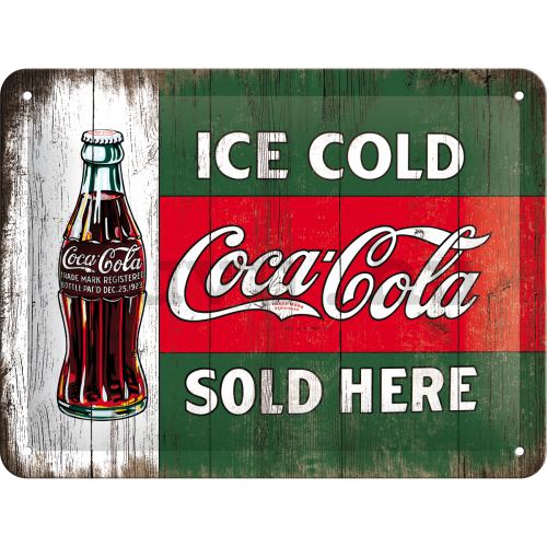 Fémplakát: Coca-Cola (Sold Here) - 15x20 cm