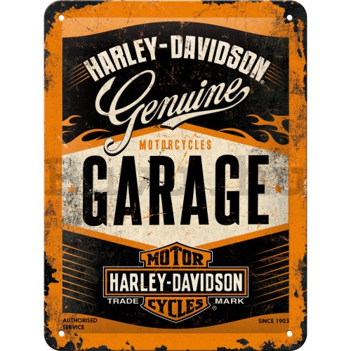Fémplakát: Harley-Davidson (Garage) - 20x15 cm