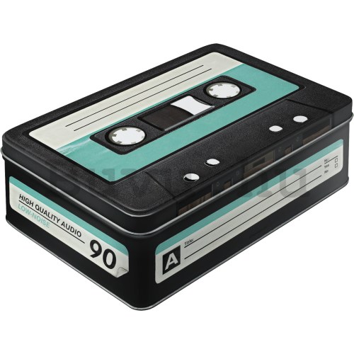 Fémdoboz lapos - Retro Cassette