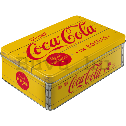 Fémdoboz lapos - Coca-Cola (sárga logó)