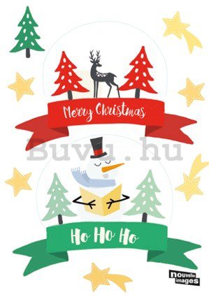 Karácsonyi üvegmatrica - Merry Christmas (Ho Ho Ho)