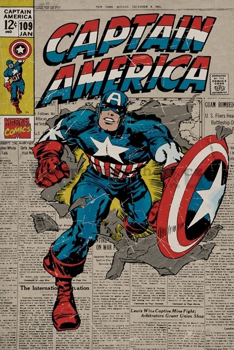 Plakát - Captain America (Retro)