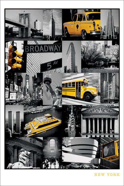 Plakát - New York (Collage)
