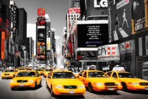 Plakát - Sárga taxi, Time Square (4)