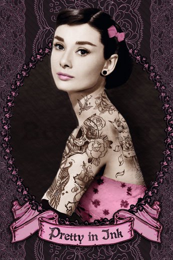 Plakát - Audrey Hepburn (tetoválás)